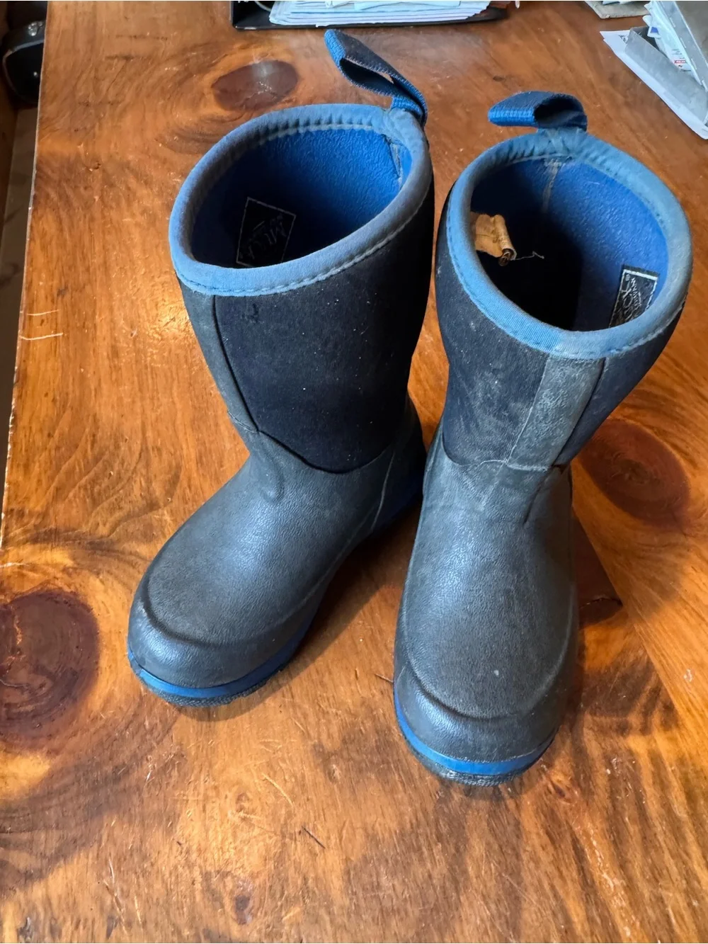 Muck Boot Company Kids Black and Blue Insulated Rain & Snow Boots